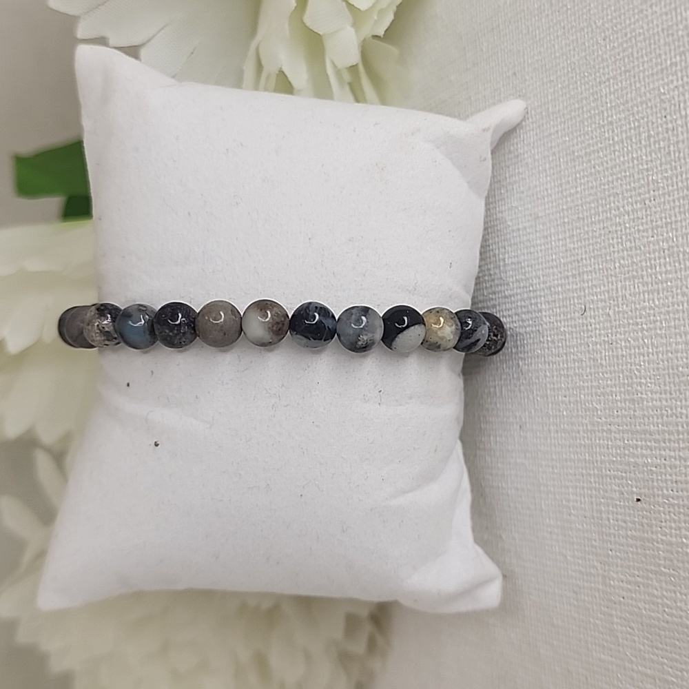 (6) Dark amazonlite handmade beaded bracelets